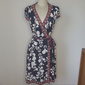 BCBG Red White & Blue Wrap Dress